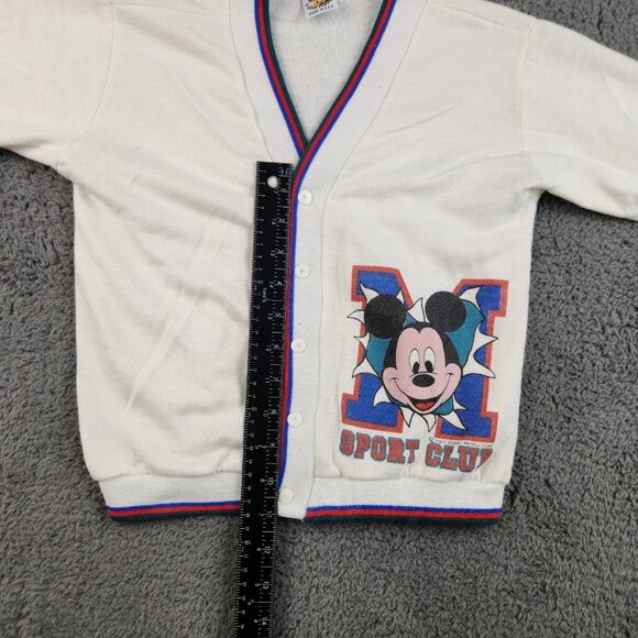 VTG 80's Disney Mickey Mouse Cardigan Sweater Youth 4T Preppy USA Made Jog Togs - Picture 4 of 11